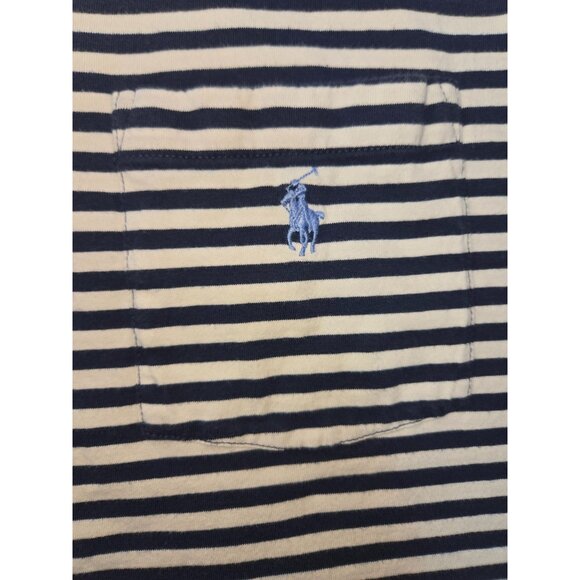 Polo Ralph Lauren Mens Classic Fit Navy Striped Polo XL - Picture 7 of 8
